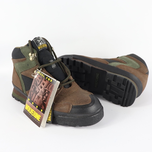Wolverine Other - Vtg 90s Wolverine Mens 8 W Steel Toe Boots Brown